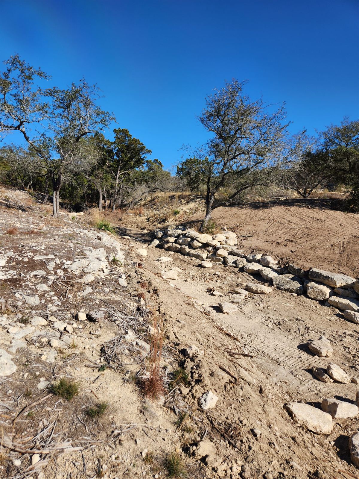 Finished stock pond holding water